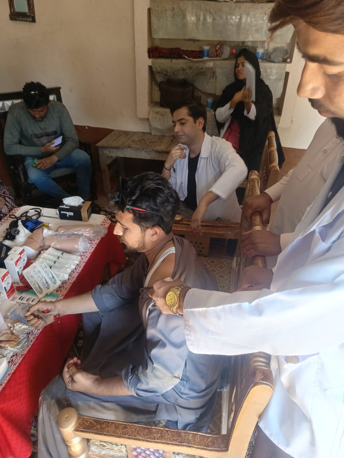 Blood sugar testing at camp
